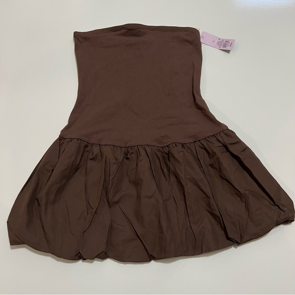 ❤️3/$15 NWT Wild Fable Women's Mini Babydoll Dress- Dark Brown (S) - Picture 4 of 8